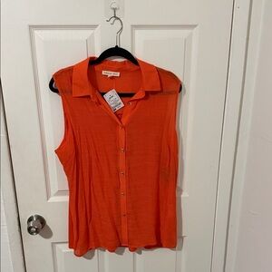Fashion Bug Vibrant Orange Sleeveless Blouse